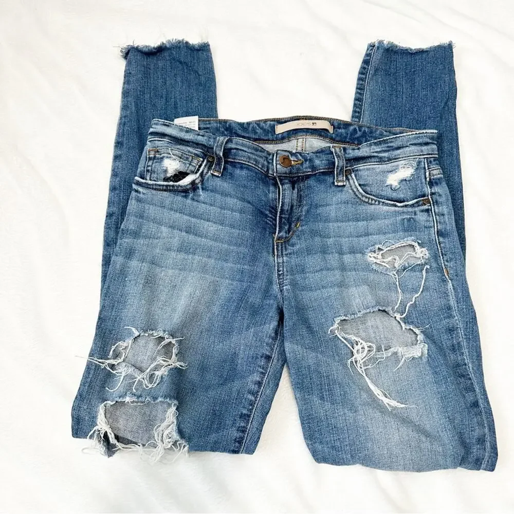Joes Jeans skinny ankle ripped blue denim size 26 distressed